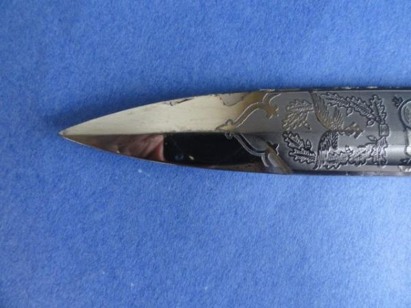 Short Dress Bayonet with Rare Single Etched Blade (#27683)